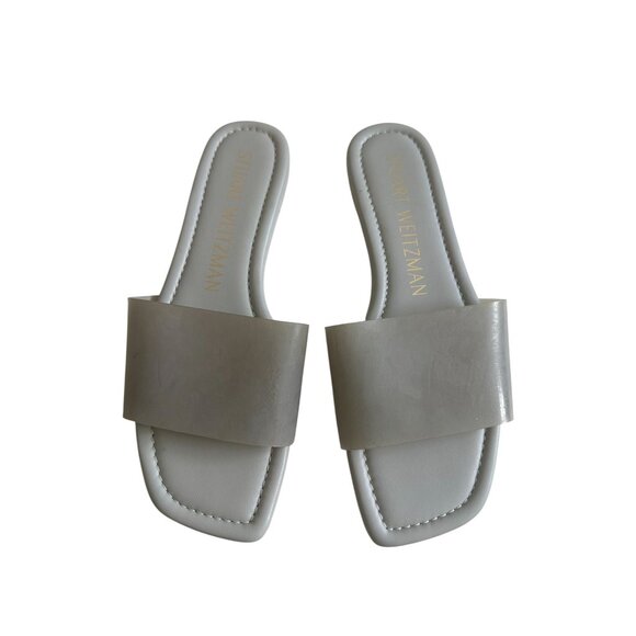 STUART WEITZMAN Light Gray Slide Flats Sandals Size 7 - Picture 3 of 7